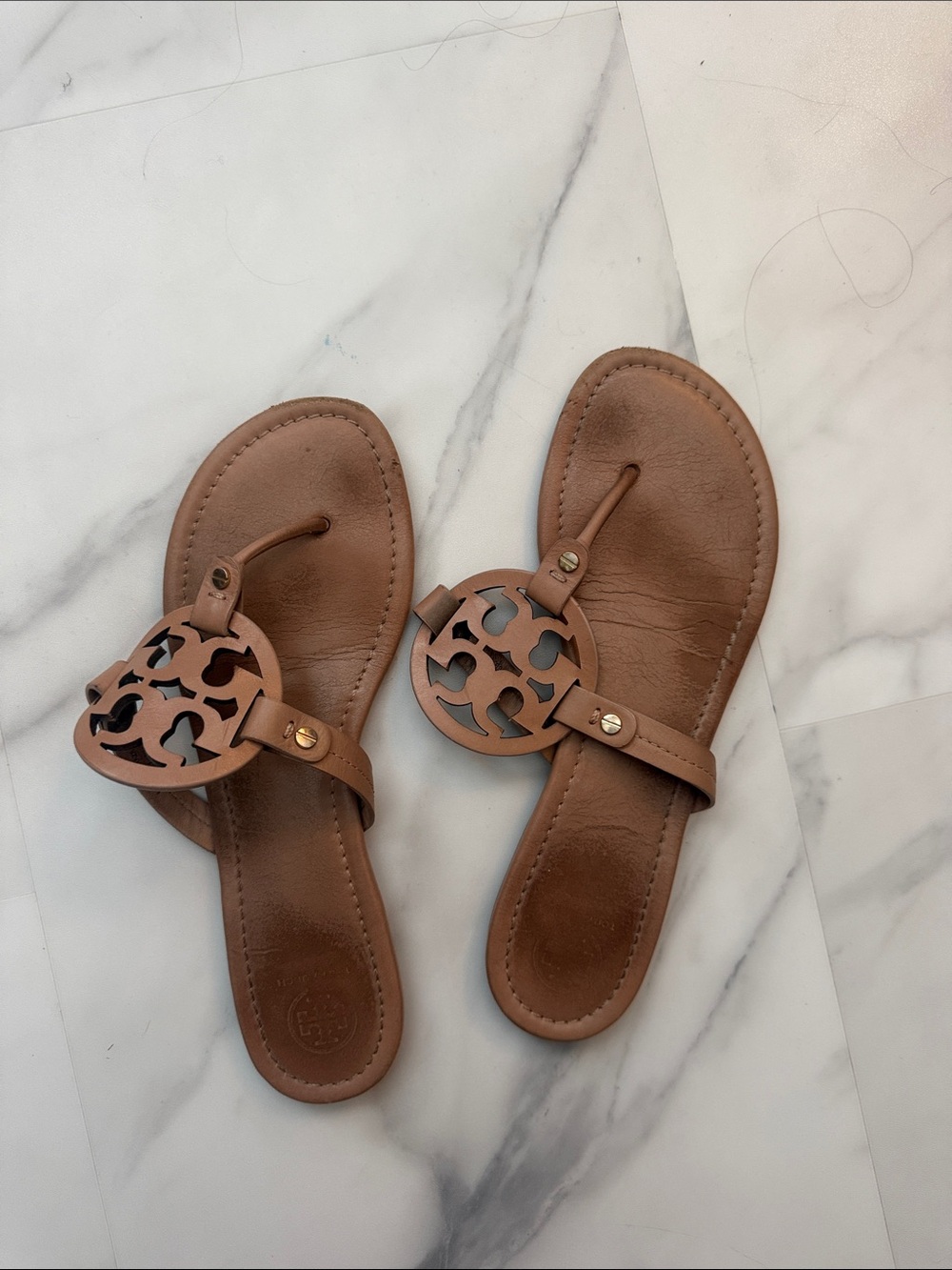Tory Burch Miller Sandals Brown US 10